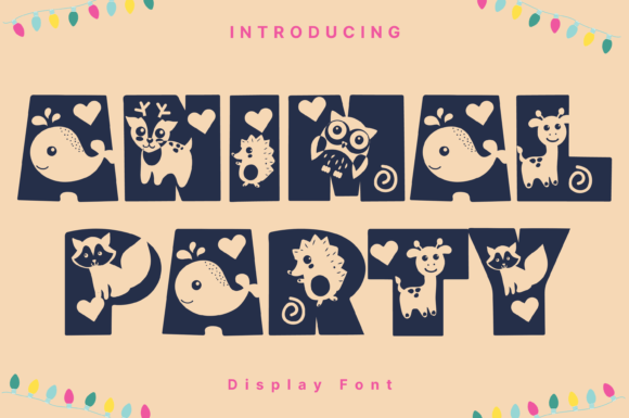 Animal Party Font for Creative Design